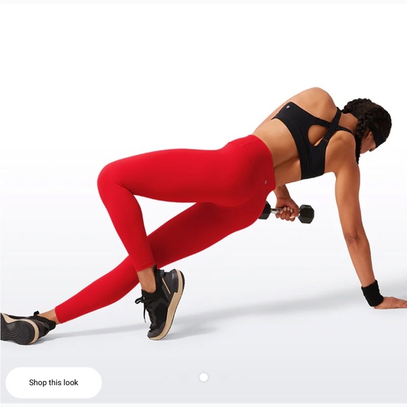 CRZ Yoga NWT Sports Dark Red High-Waisted Leggings Size Medium Performance 26” - Picture 1 of 6